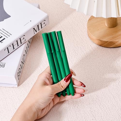 BAYTORY 8Pcs Colored Gel Pens, 0.5mm Rotatable Fine Point (Bright Green) - color: Bright Green