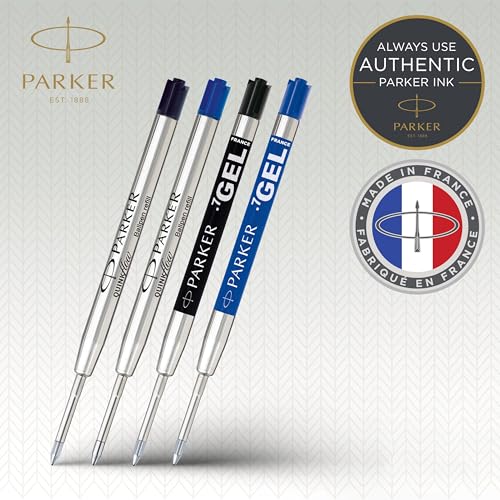 Parker Jotter London Ballpoint and Gel Pen Refill Discovery Pack: 3 Quinkflow Refills for Ballpoint Pens & 3 Quink Gel Refills - size: 1 Count (Pack of 6), style: London Trio Refill Pack