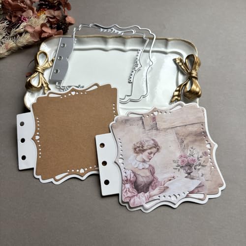 Square Framed Loose-Leaf Die Cuts for Card Making, Vintage Cutting Dies DIY Album Scrapbooking Decor Paper Craft Metal Die Cuts Party Wedding Decorations - color: Loose-Leaf Square
