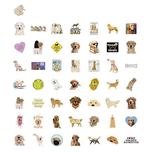 100Pcs Golden Retriever Stickers for Water Bottle and Laptop - Golden Retriever Party Favors & Decorations, Waterproof Vinyl Decals, Cute Dog and Pet Stickers, Gifts for Women & Men - color: Retriever Stickers