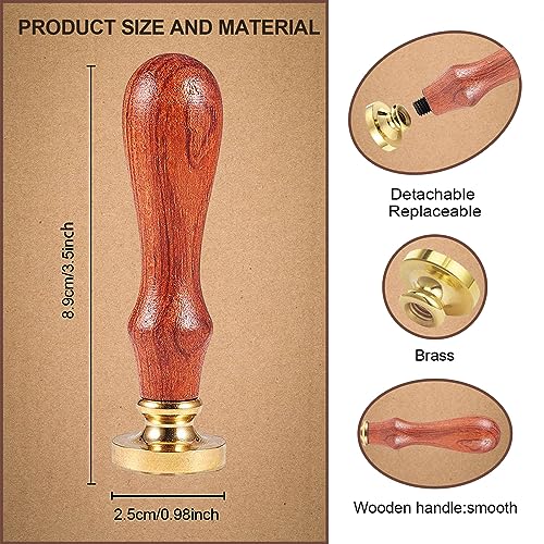 1" Planet Wax Seal Stamp Retro Sealing Stamps Removable Brass Head Seal Stamp with Wooden Handle Sealing Wax for Envelope Greeting Card Letter Wedding Invitations Gift Wrapping Decor - color: Planet