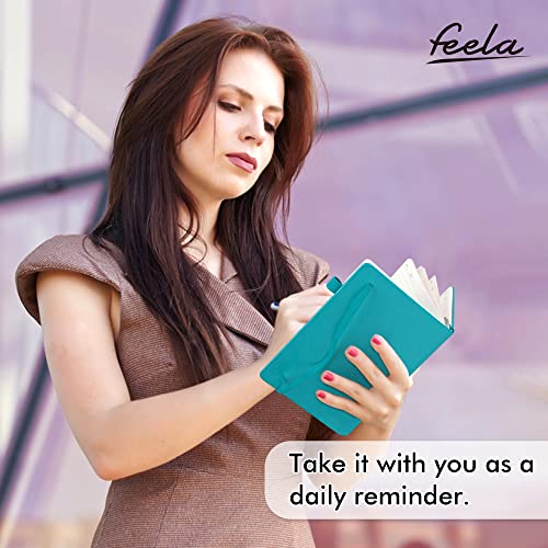 feela 18 Pack Journal Notebook for Work, Business Notebook Bulk Hardcover Lined Writing Journal with Pen Holder for Men Women Note Taking, with 18 Black Pens, 120 GSM, 5.1”x8.3”, A5, Emerald - color: 18 Emerald