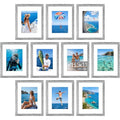 Vittanly 8.5x11 Picture Frames Set of 10 for Wall Mount & Tabletop, Grey - color: Grey, size: 8.5x11