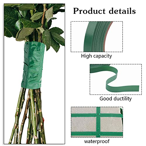 2 Rolls Green Floral Tape 0.25IN×33Yd Waterproof Florist Tape for Crafts - size: 2 rolls/0.25in