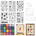 6Pcs Flower Clear Stamps for Card Making, Mushroom Silicone Stamps for Crafting & DIY Scrapbooking, Butterfly Journaling Decor,Flower Fairies,Birthday Words with Blessings - style: 29Pcs Flower Fairy Clear Stamps
