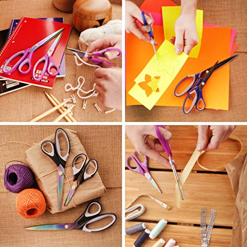 JubileeYarn Titanium Softgrip Scissors Set for Sewing, Arts, Crafts, Office - 3 Sets of 3 - Assortment 99 - color: 9pc Assortment, size: 3 Sets