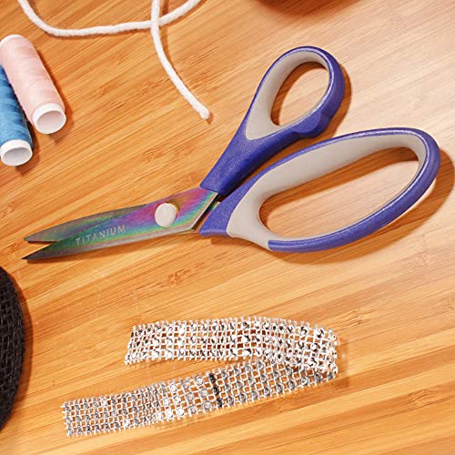 JubileeYarn Titanium Softgrip Scissors Set for Sewing, Arts, Crafts, Office - 1 set of 3 - Blue - color: 3pc Blue, size: 1 Set