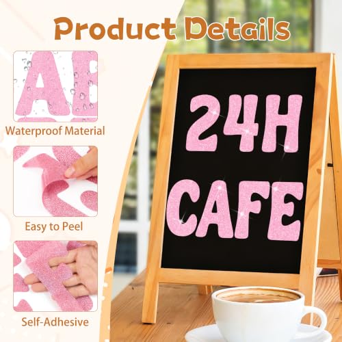 Bulletin Board Letters 74 PCS Glitter Letter Stickers Large 5 Inch, Pink - color: Pink, size: 5 Inch