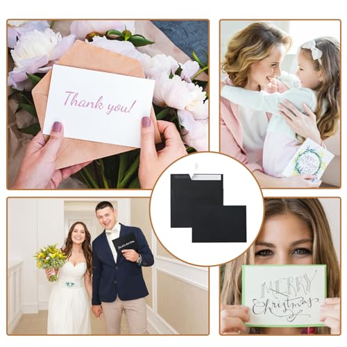 Silunkia 100 Packs Black Blank Cards and Envelopes 4.25 x 5.5 - color: Black, size: 4.25x5.5-100pcs