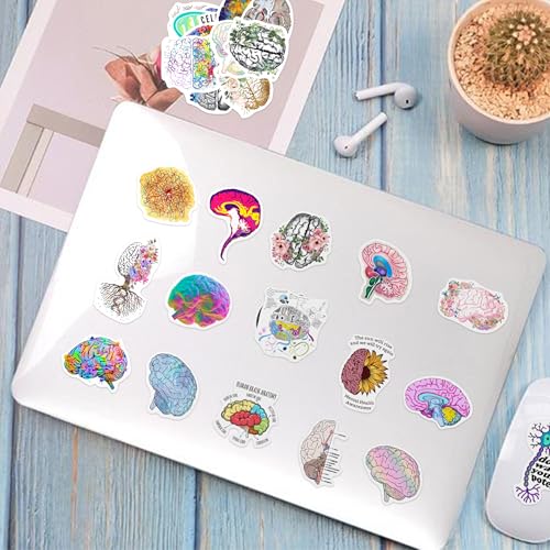 50 Pcs Creative Colorful Brain Aesthetics Stickers for Water Bottle - color: Non-luminescent-087ksxx