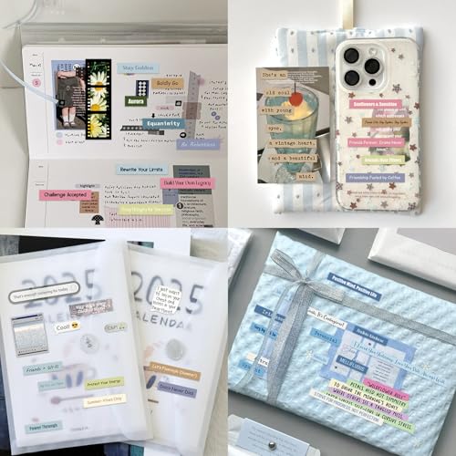 PRSTINCOL 2346PCS Quote Stickers,48 Sheets Scrapbook Supplies Kit Word Stickers for Journaling, Card Making, Vision Board Supplies for Adults Crafting - color: Quote_pad_blue