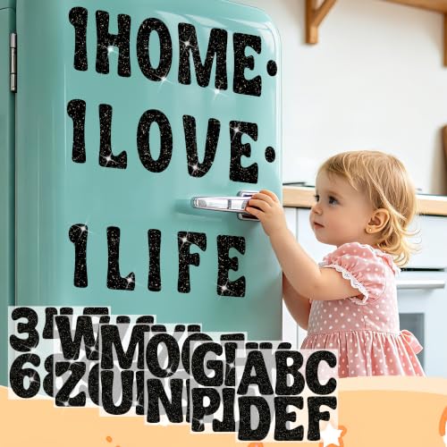 Bulletin Board Letters 74 PCS Glitter Letter Stickers Large 5 Inch, Black - color: Black, size: 5 Inch