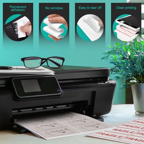 2x4 Labels Sticker Paper - 2500 Address Labels (250 Sheets) for Laser/Inkjet Printer Matte White Blank Labels on 8.5x11 Inch for Mailing, Shipping, and Organizing - size: 250sheets, style: 10 up-2"x4"