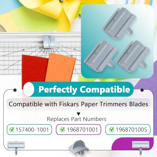 3 Pcs 157400-1001 Paper Trimmers Blades Compatible with Fiskars Blades | Fits 12" Portable Paper Cutter Style I Blade 1968701005, Sharp Cutting Edge, Long Lasting Wear Resistance - size: 3