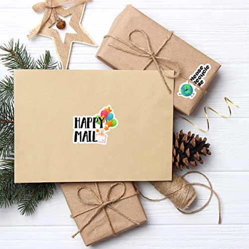 Cute Happy Mail Stickers,Small Business Sticker for Mail Envelopes Shipping Package Packing 500 PCS