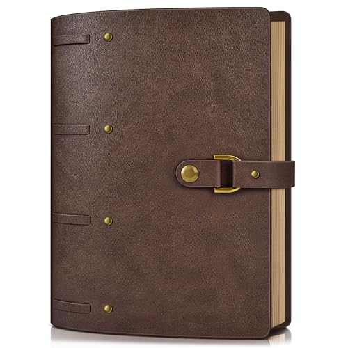 Leather Journal Notebook, A5 Size 6.9 x 9 inches 260 Lined Pages-Brown - color: Brown, size: 6.9*9inch