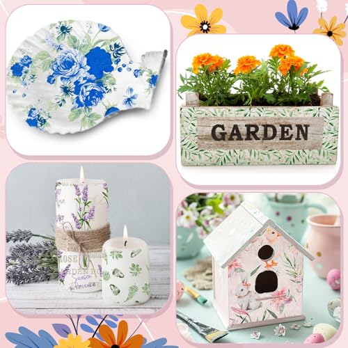 Crtiin 20 Pack Decoupage Napkins Floral Cocktail Decorative Paper Napkins - style: Style 7