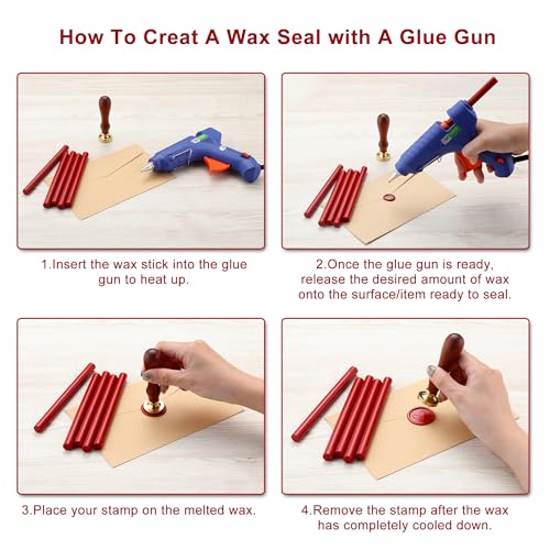 Yoption 15Pcs Dark Red Glue Gun Sealing Wax Sticks for Wax Seal Stamp - color: Dark Red
