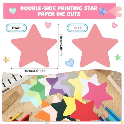 Honoson 1000 Pcs 3.9 Inch Paper Star Cutouts Classroom Bulletin Board Decor | Assorted Color Star Shaped Die Cuts for Teachers Student DIY Craft Projects Back to School Chalkboard Wall Decor - style: Star