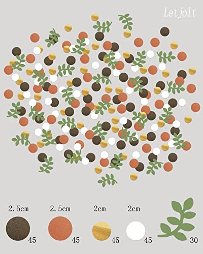 Letjolt Baby Shower Confetti Greenery Golden Scatter 210 Pcs - color: Coffee-green