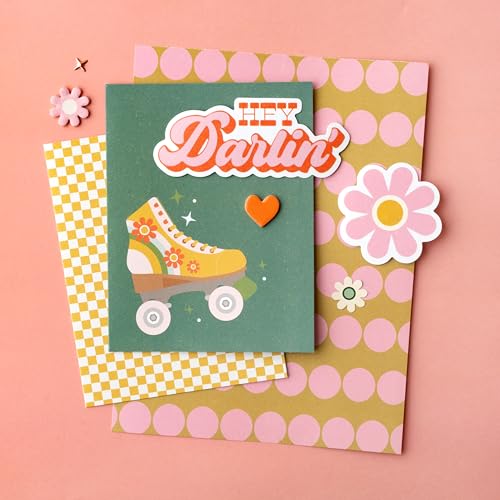 Jen Hadfield Blank Greeting Cards and Envelopes, 40pk - A2 Envelopes with Assorted Cards for All Occasions and Thank You Notes - 10 Unique Retro Designs, Groovy Darlin’ - color: Groovy Darlin'