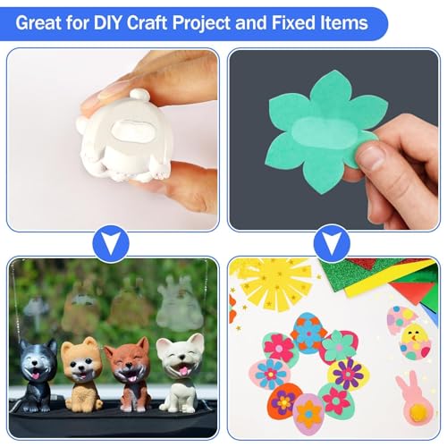 JANYUN 140 Pcs Double Sided Sticky Dots,8 x 10 mm Square Putty Tape - size: 0.31"x0.39" Square