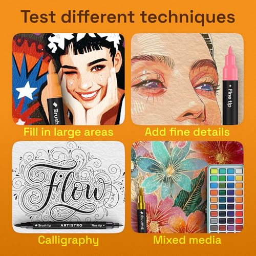 ARTISTRO 36 Dual-Tip Acrylic Paint Marker Pens for Drawing - color: Multicolor, size: 36