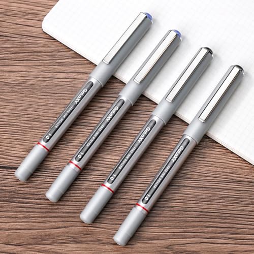 EYEYE Rollerball Pens 1.0mm, 12 Pack (6 Black 6 Blue) Roller Ball Pen Quick Dry, Liquid Ink Pens Bold Point Smooth Writing Pen for Journaling, Note Taking, Office, School Supplies - color: Black+Blue, size: 1.0mm