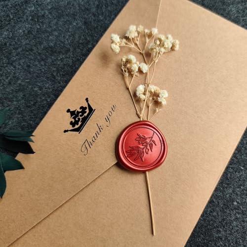 Pollize 50Pcs Wax Seal Stickers, Wedding Invitation Envelope Stickers - color: Red
