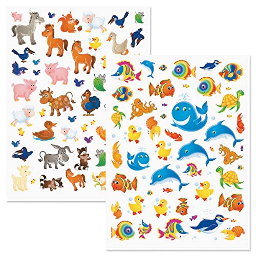 Current Cute Animal Stickers- 5 Sheets, 500-Count Farm Woodland Wildlife Zoo Creatures, Kids, Teachers, School, Scrapbooking, Journals, Planners, Calendars, Crafts & Cards - color: Animals
