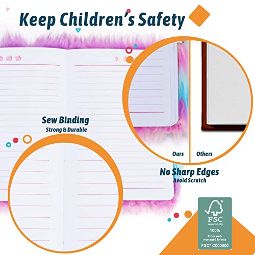 SuperStyle Journal Diary, Gift for 6 7 8 Years Old Girls, Cute Cat Notebook with Lock Secret Diary Writing Journal Birthday Gift for Kids - color: Multicolored-Lion