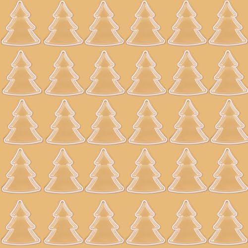 10 Pcs Christmas Tree Clear Shaker Cover for Card Making, Translucent Domes Plastic Dimensional Shaker Puffy Shaker Window Blister Adhesive Covers to Add Dimension and Shine to DIY Craft Project - color: Christmas Trees