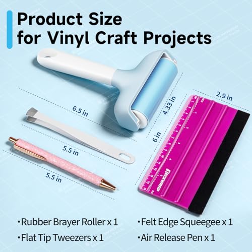 TECKWRAP Brayer Roller Set for Vinyl DIY Crafts & Relief Printing - 4 PCS - color: Blue 4 set