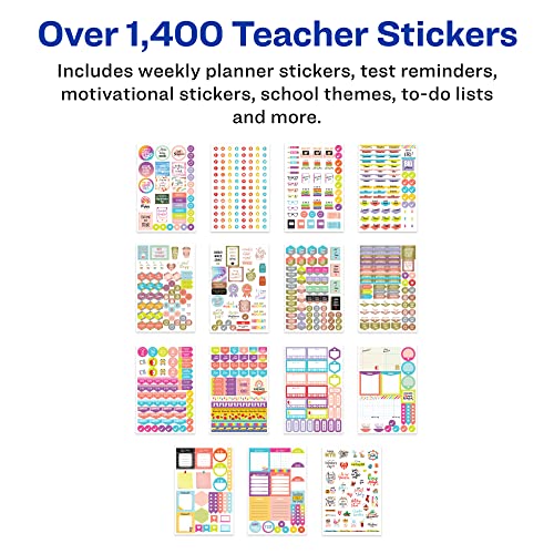 Avery Teacher Planner Stickers Pack, 30 Sticker Sheets, 1,430 Total, Education Planners, Journals or Calendars (6781) - color: Teacher Pack
