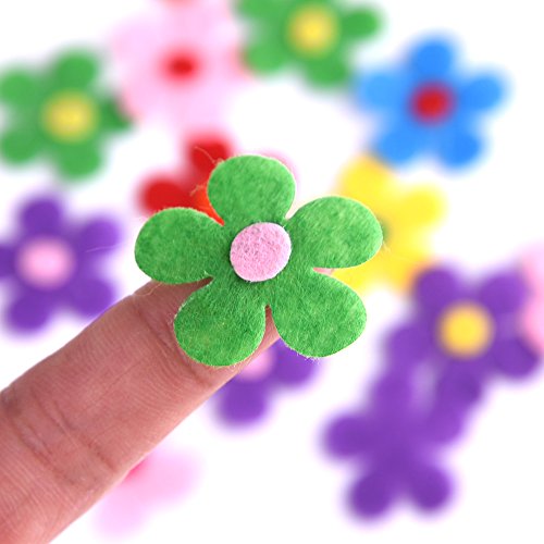 Coopay 240 Pieces Felt Flowers Fabric Flower Embellishments Assorted Colors for DIY Crafts