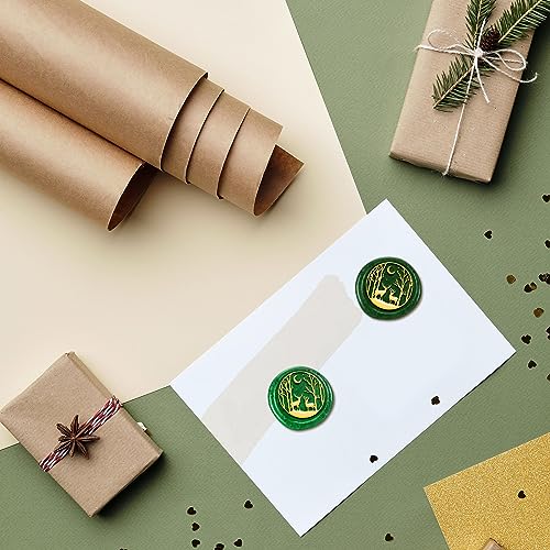Deer Forest Wax Sealing Stamp, 1" Brass Stamp Head with Wood Handle for Envelopes, Invitations, Wine Packages, Greeting Cards, Wedding - color: Deer