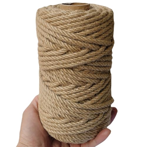 1/4 in x 164 ft Sisal Hemp Rope Jute Twine for Cat Scratching Post Tree,Garden - size: 6mm*164ft