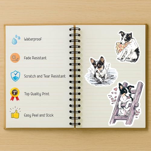 100 PCS Rat Terrier Stickers Pack – Waterproof Dog Decals for Water Bottles, Laptops, Phones, Notebook, Cars – Cool Vibrant Graphics for Rat Terrier Enthusiast - color: Rat Terrier