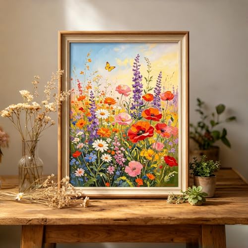 5D Flower Diamond Painting Kits for Adults, Wildflower Diamond Art Kit - color: KM1098-1