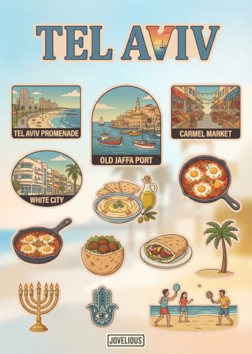 Tel Aviv Sticker Sheet, Tel Aviv Stickers for Laptop & Journal - style: Tel Aviv