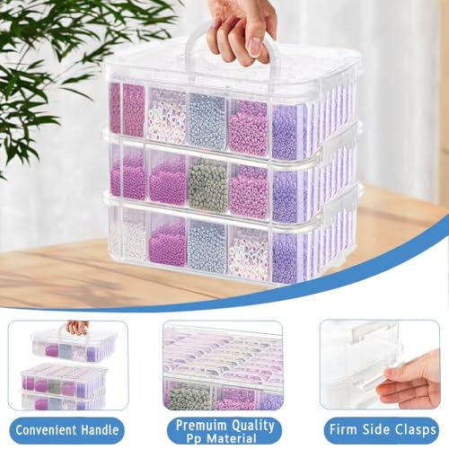 120pcs Bead Storagebead organizer boxes,3-Tier bead organizer boxes and craft storage boxes,Bead storage Stackable portable box,DIY Jewelry Craft Nails, Bracelets, Jewelry, (120pcs 2.09 x 1.57 x 0.8) - color: 120pcs (2.09x1.57x0.8Inch)