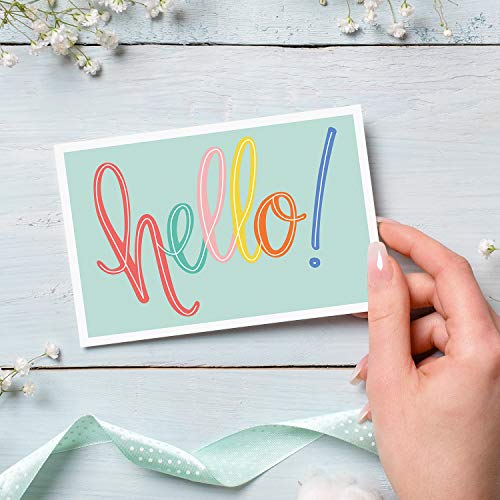 Sweetzer & Orange Hello Postcards Pack (60 Post Cards) 4x6 Flyers for Kids and Adults, 300gsm Notelets, Blank Greeting tokens, Mint Green positive affirmation Cards (Pack of 2) - size: 4x6 inches (Pack of 2)