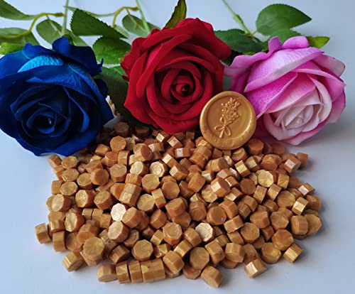 400 Pieces Sealing Wax Beads for Seal Stamp, PORXFLY Wax Seal Beads Great for Wedding Invitations, Wine Packages,Cards Envelopes, Gift Wrapping (Gold) - color: Gold