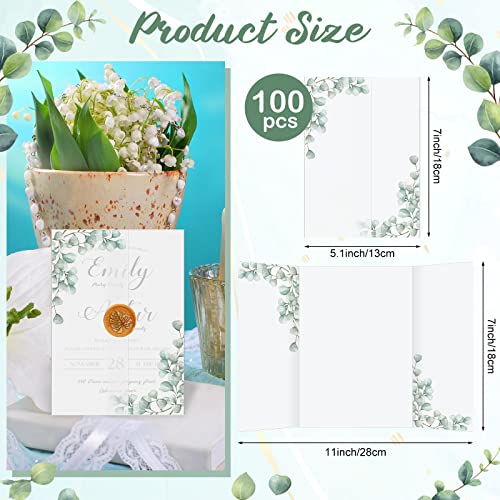 Outus 100 Pcs 5x7 Vellum Jackets, Pre Folded Eucalyptus Envelope Liners