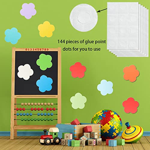 144 Pieces Large Paper Flower Cutouts - Assorted Color Spring Shapes for Classroom Decoration, DIY Kids Craft Projects, School Party - Summer Theme Cut-Outs - style: Flower