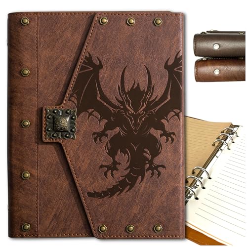 DND Dragon Journal Notebook,Unique 400 Pages A5 personalized Notepad | for Dungeons and Dragons/D&D Gifts Nerdy DM & Players RPG Lovers Accessories for Men&Women - color: s06-Brown-Pterosaur