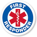SmartSign First Responder Pack of 5 Hard Hat Labels | Retro-Reflective, 2" Circle - color: First Responder