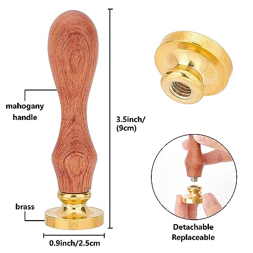 CRASPIRE Heart Wax Seal Stamp 25mm Removable Brass Head Vintage Love Heart Bird Sealing Wax Stamp with Wooden Handle for Wedding Valentine's Day Christmas Envelopes Invitations Gift Cards Decoration - style: Heart-0053
