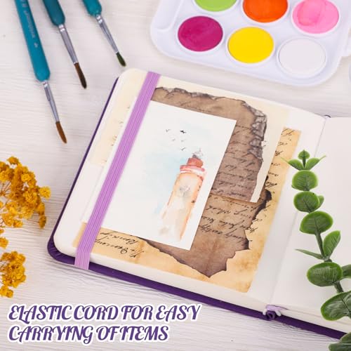 5" × 5" Hardcover Small Sketchbook, 80 Sheets, 160gsm Tiny Notebook, Purple - color: Violet