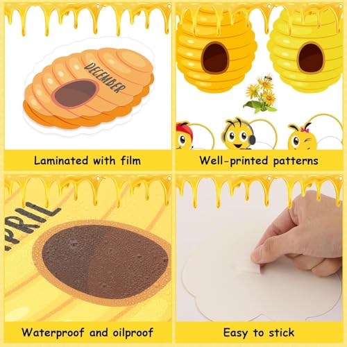 Qyeahkj Bee Birthday Bulletin Board Decorations Set Bees Hives Birthday Classroom Bulletin Board Honeycomb Paper Cutouts Party Supplies for Teacher Students Back to School Classroom Wall Decor - style: Birthday